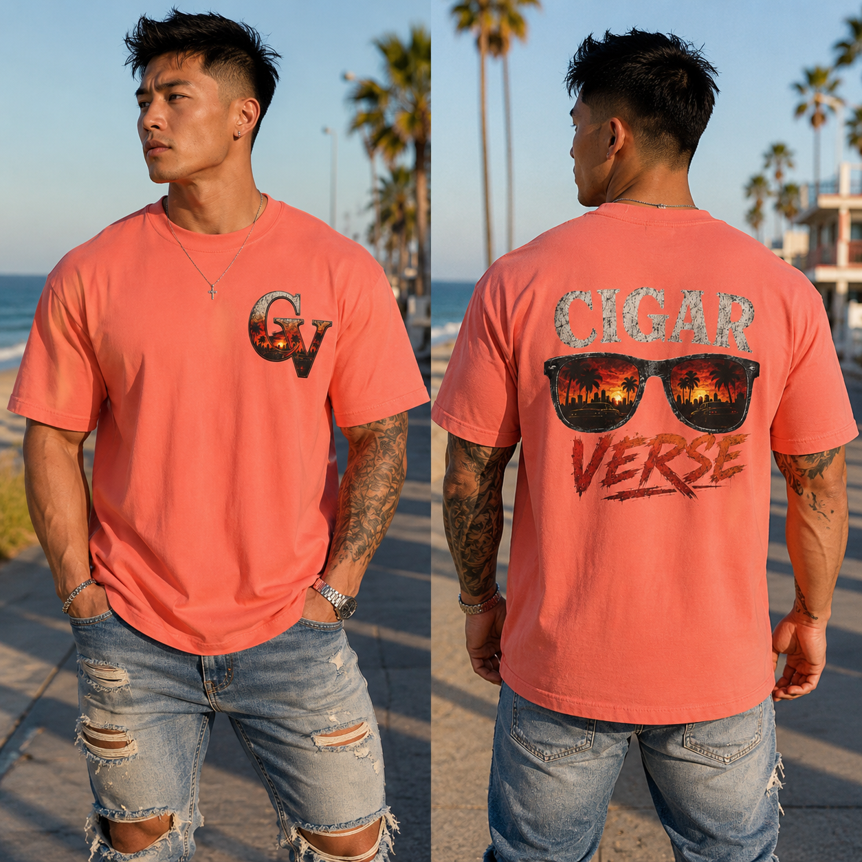 Oversized Premium Max Heavyweight Cigar Verse Graphic T-Shirt