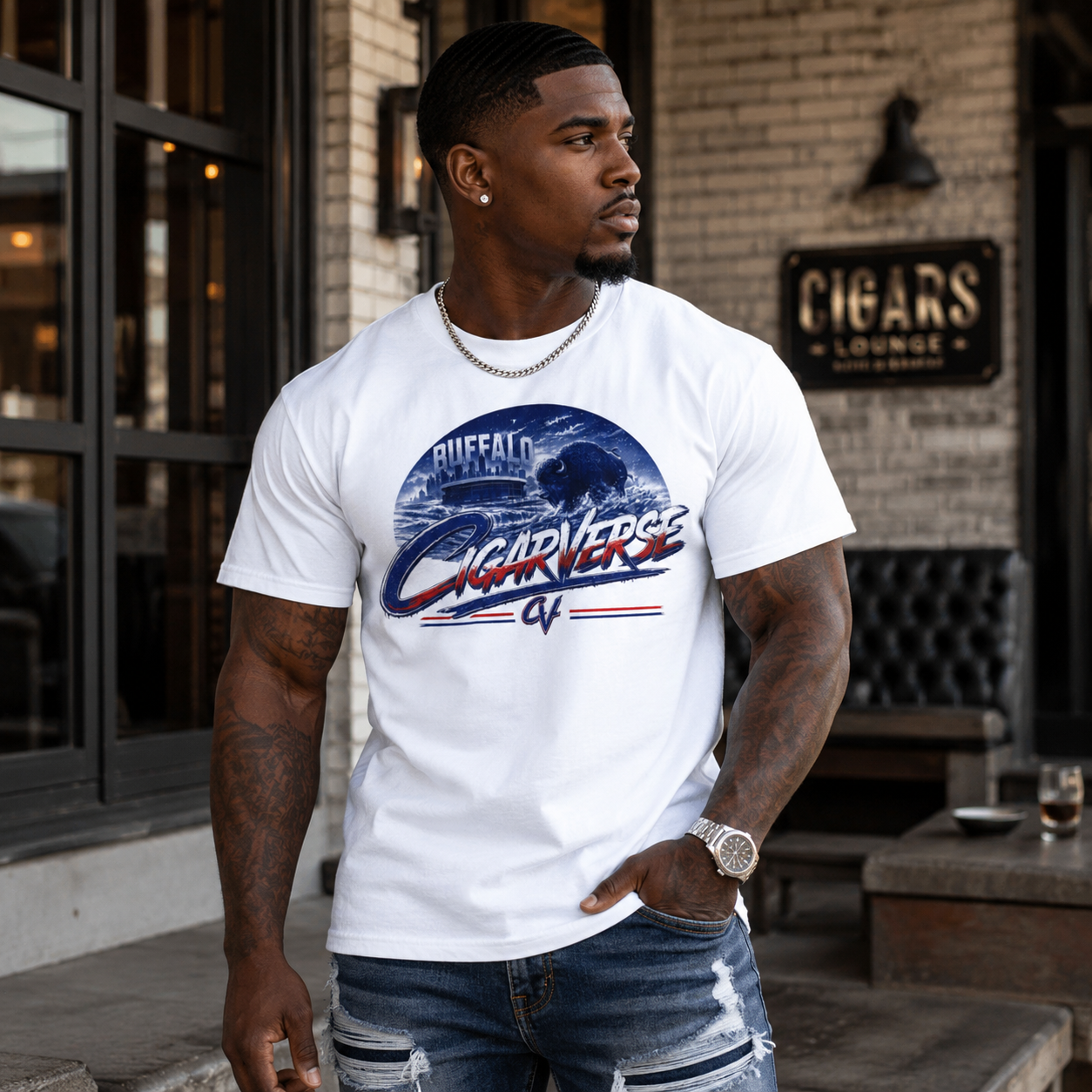 CIGARVERSE Unisex Buffalo Tee — Vintage Football Fan T-Shirt