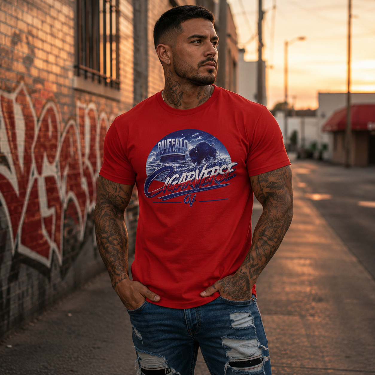 CIGARVERSE Unisex Buffalo Tee — Vintage Football Fan T-Shirt