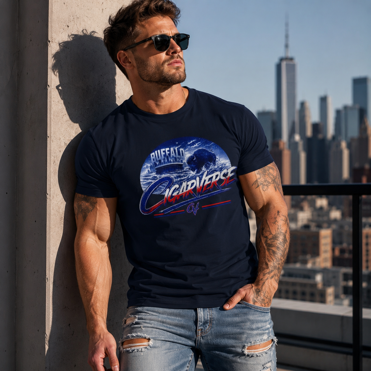 CIGARVERSE Unisex Buffalo Tee — Vintage Football Fan T-Shirt