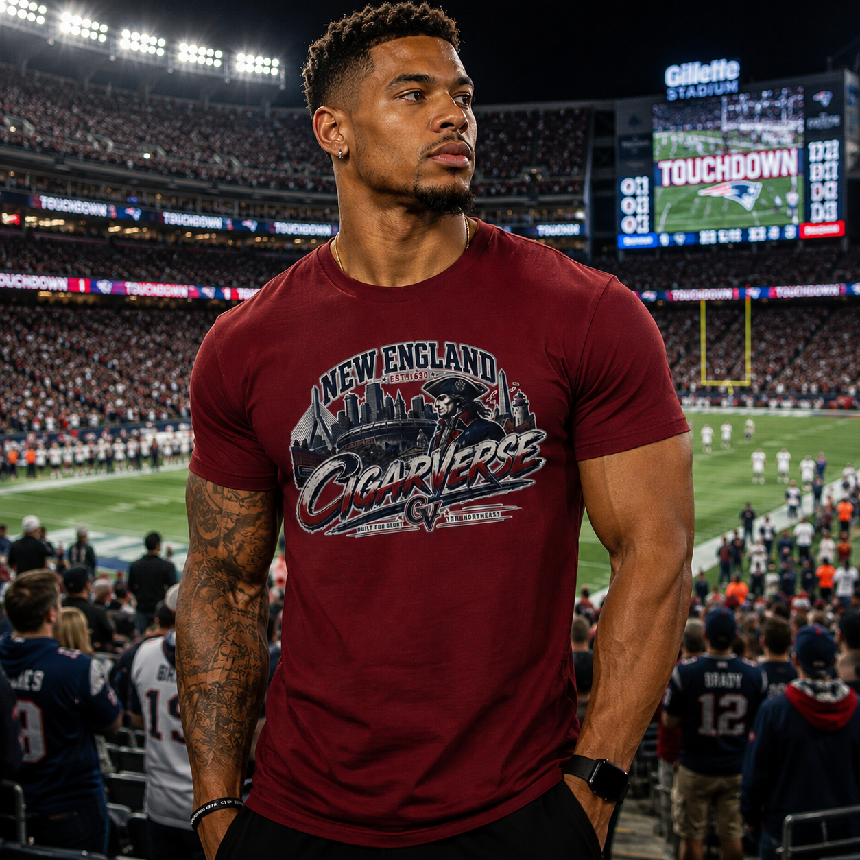 Unisex CIGARVERSE New England T-Shirt — 'NEW ENGLAND CIGARVERSE ' Skyline Graphic Tee