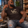 Cream Cigarverse Logo Tee — Vintage Chocolate Graphic T-Shirt