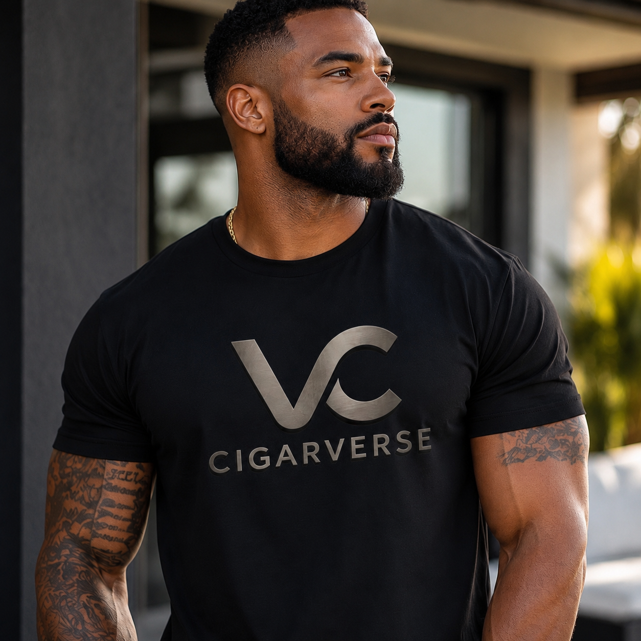 Unisex Gunmetal Logo CIGARVERSE T-Shirt