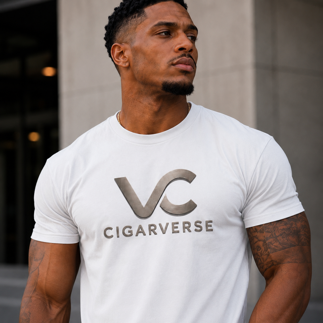 Unisex Gunmetal Logo CIGARVERSE T-Shirt