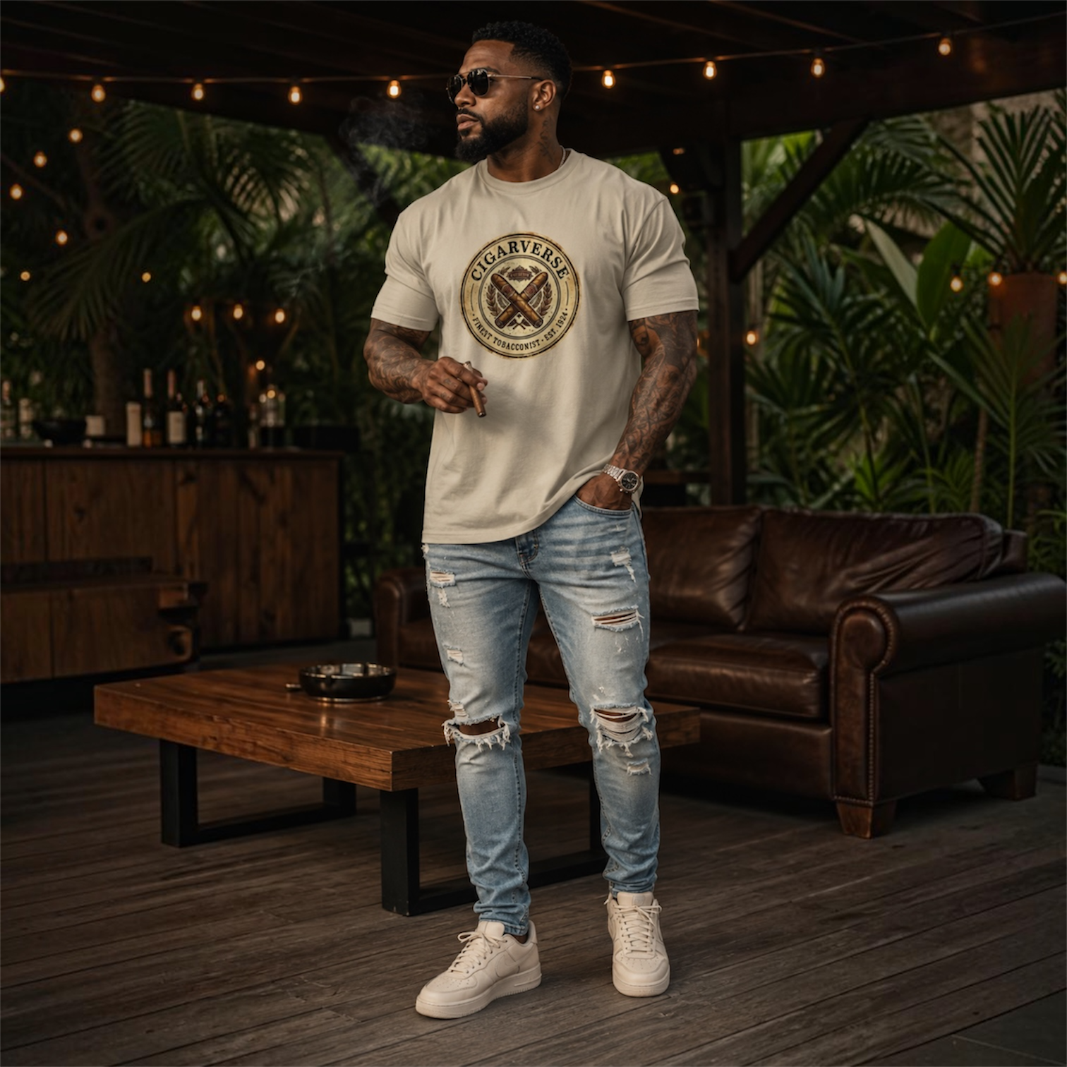 Cigarverse Vintage Cigar Club Tee — “Cigarverse Finest Tabacconist”