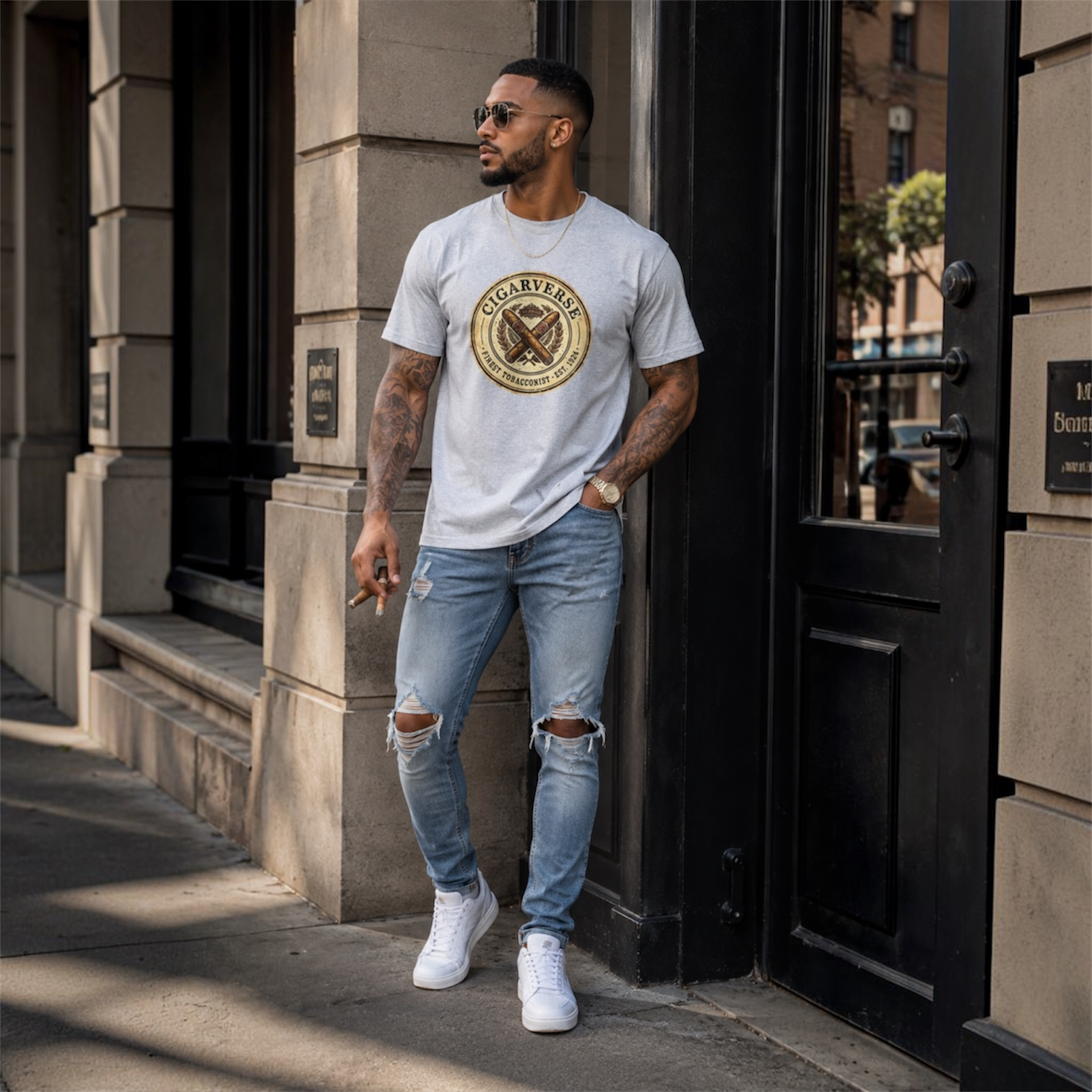 Cigarverse Vintage Cigar Club Tee — “Cigarverse Finest Tabacconist”