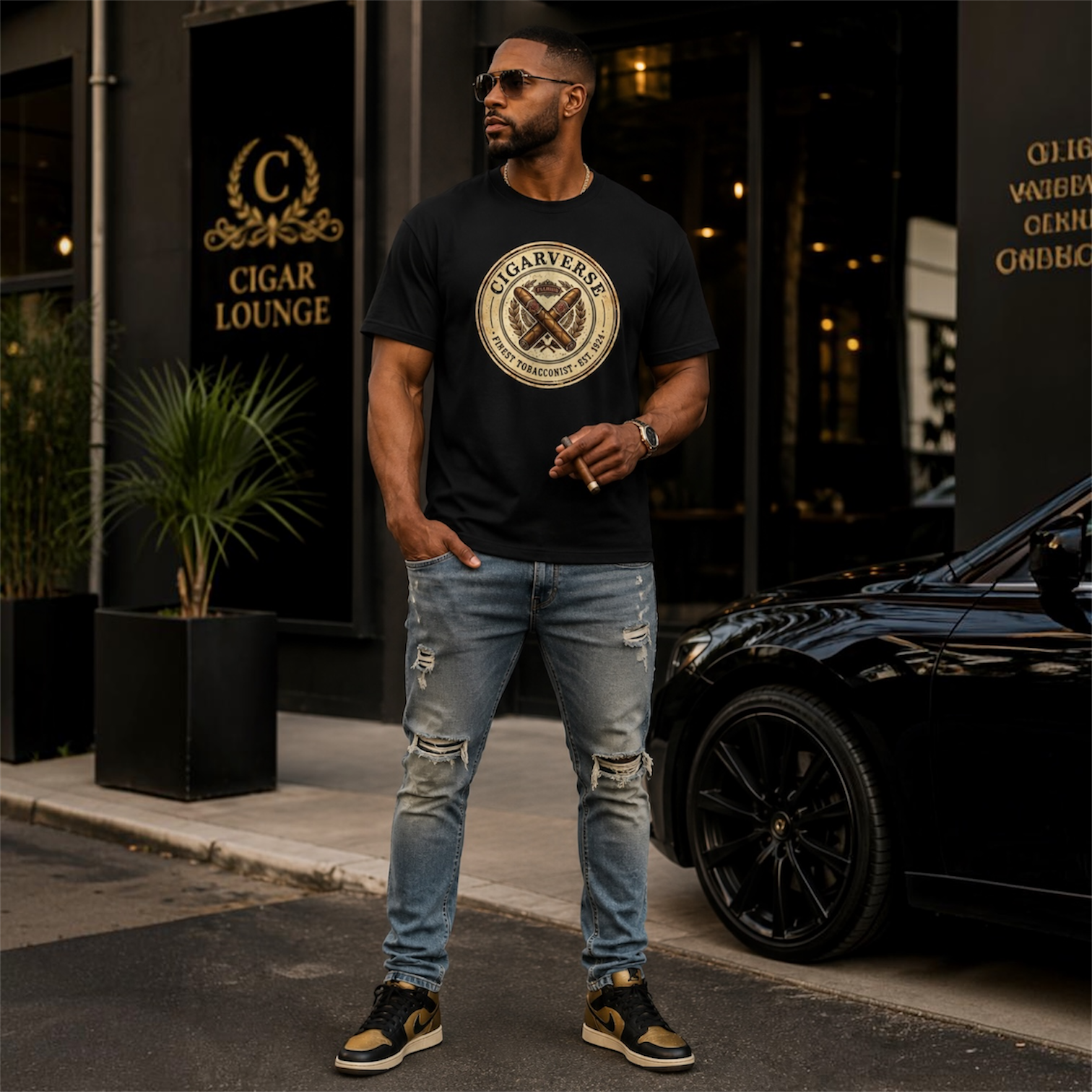 Cigarverse Vintage Cigar Club Tee — “Cigarverse Finest Tabacconist”