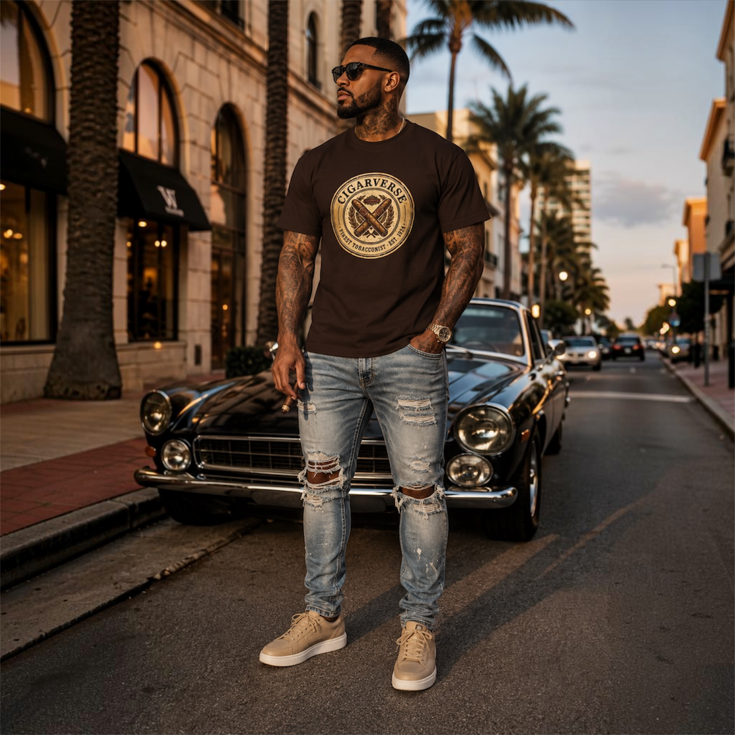 Cigarverse Vintage Cigar Club Tee — “Cigarverse Finest Tabacconist”