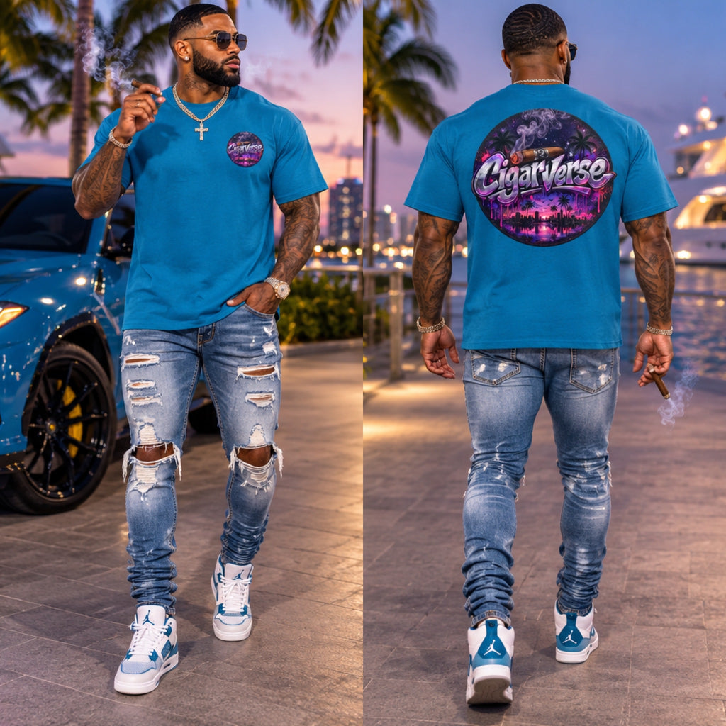 CigarVerse Retro Palm Sunset Tee