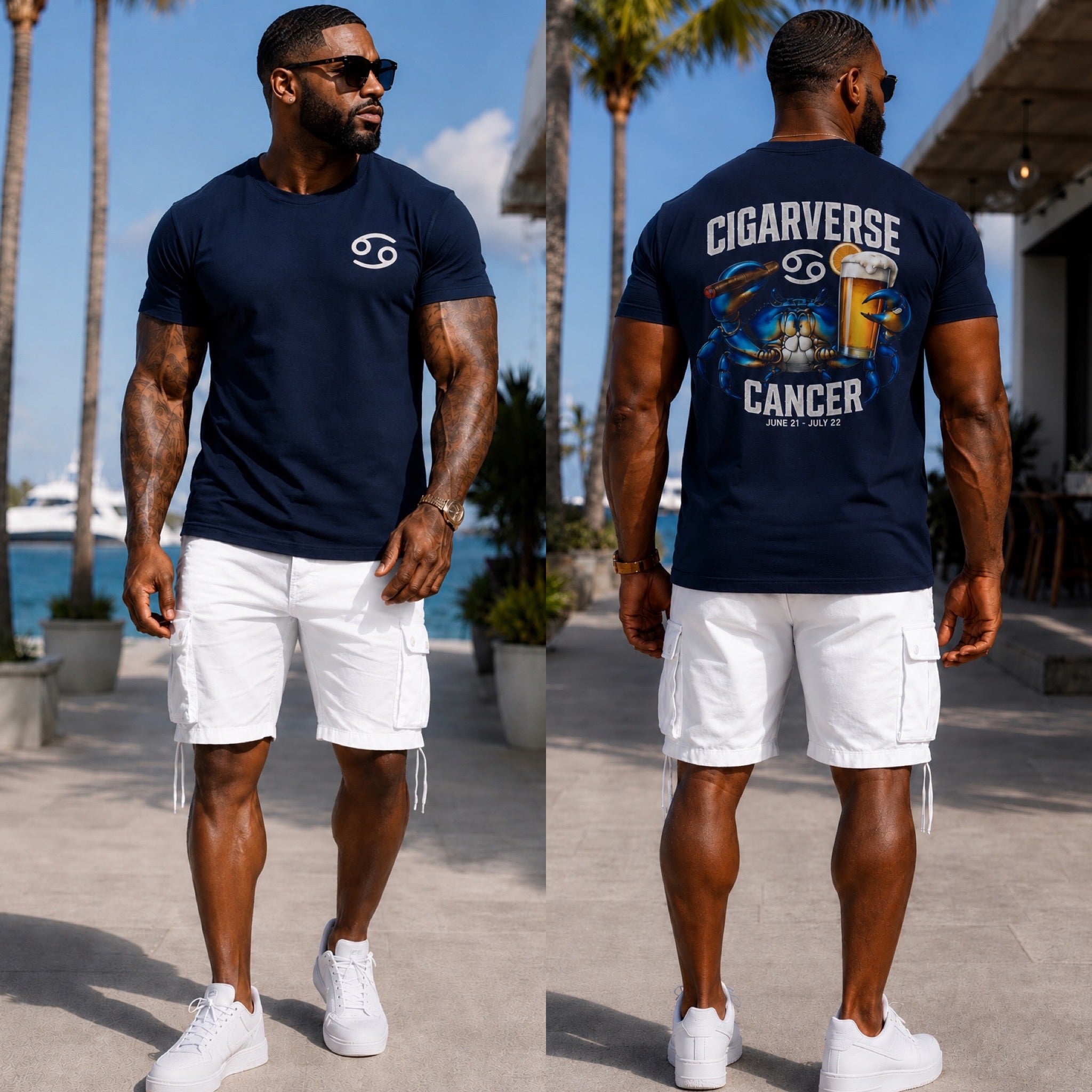 Cancer Zodiac Crab T-Shirt — "Cigarverse" Graphic Tee
