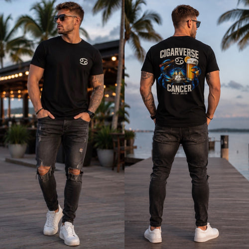 Cancer Zodiac Crab T-Shirt — "Cigarverse" Graphic Tee