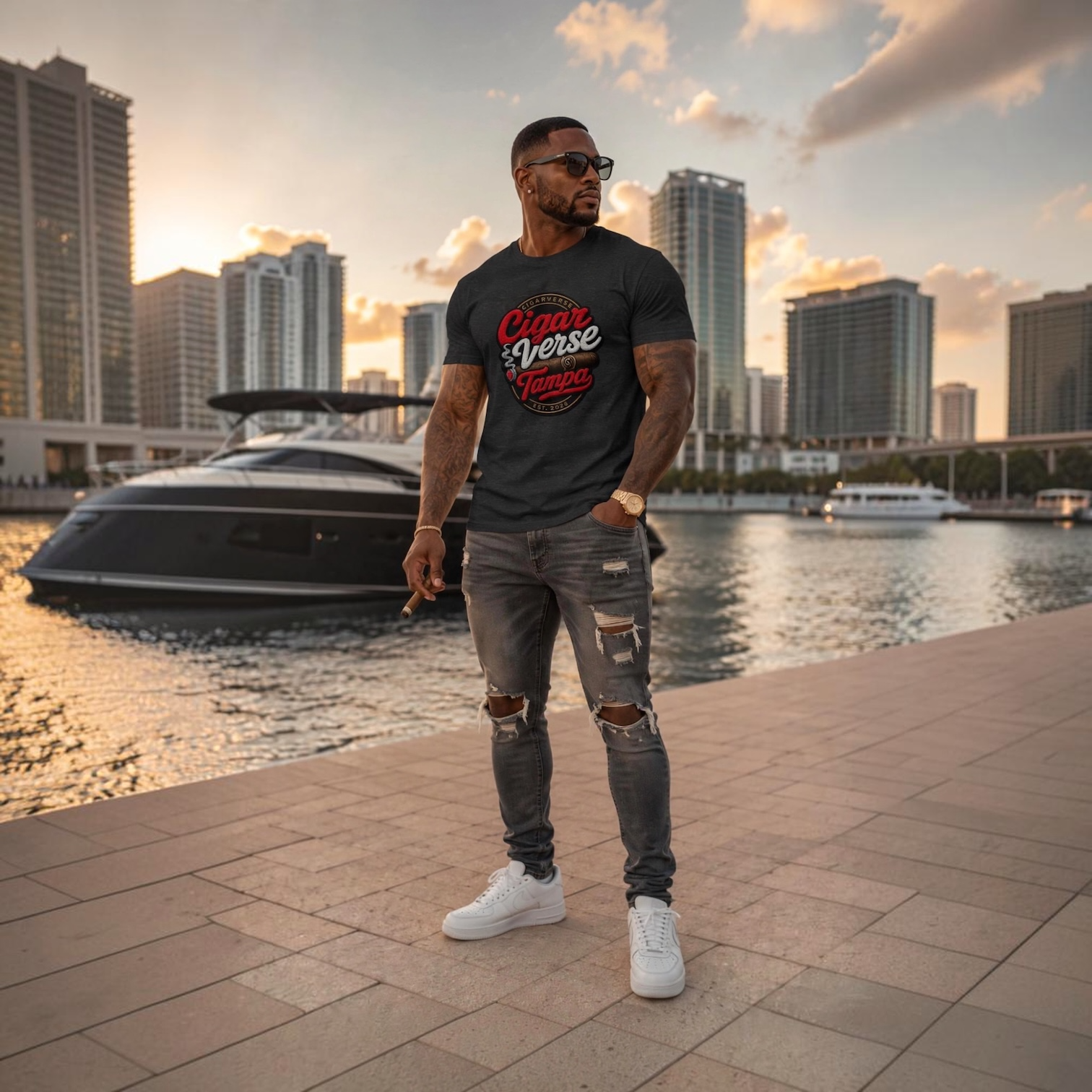 CigarVerse Tampa Tee — Vintage Cigar Lounge Short Sleeve Shirt