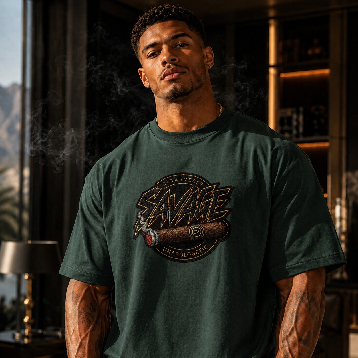 Savage Unapologetic Graphic Tee – Retro Stitch Patch Design