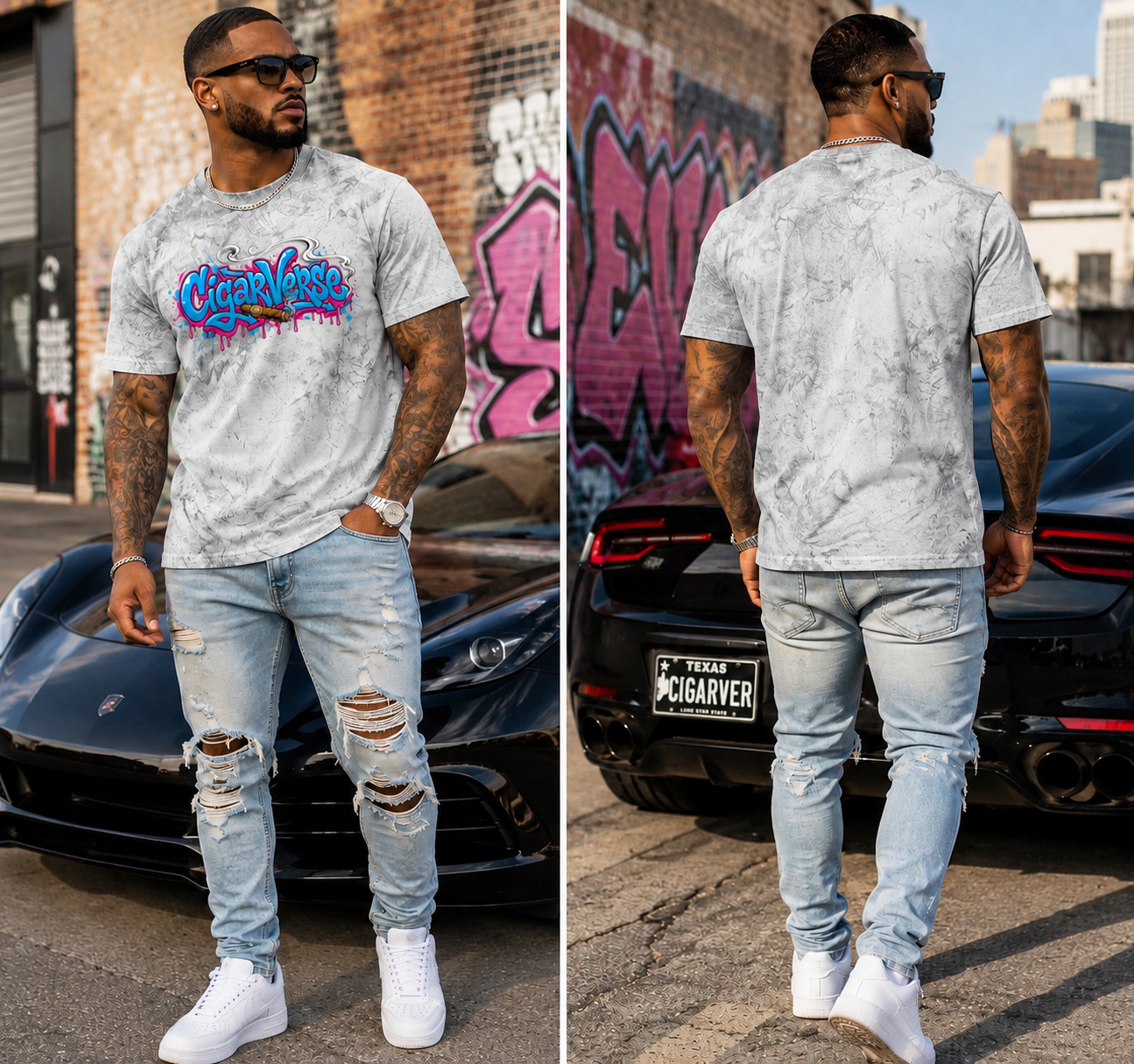 CigarVerse Graffiti Tee — Color Blast Streetwear T-Shirt