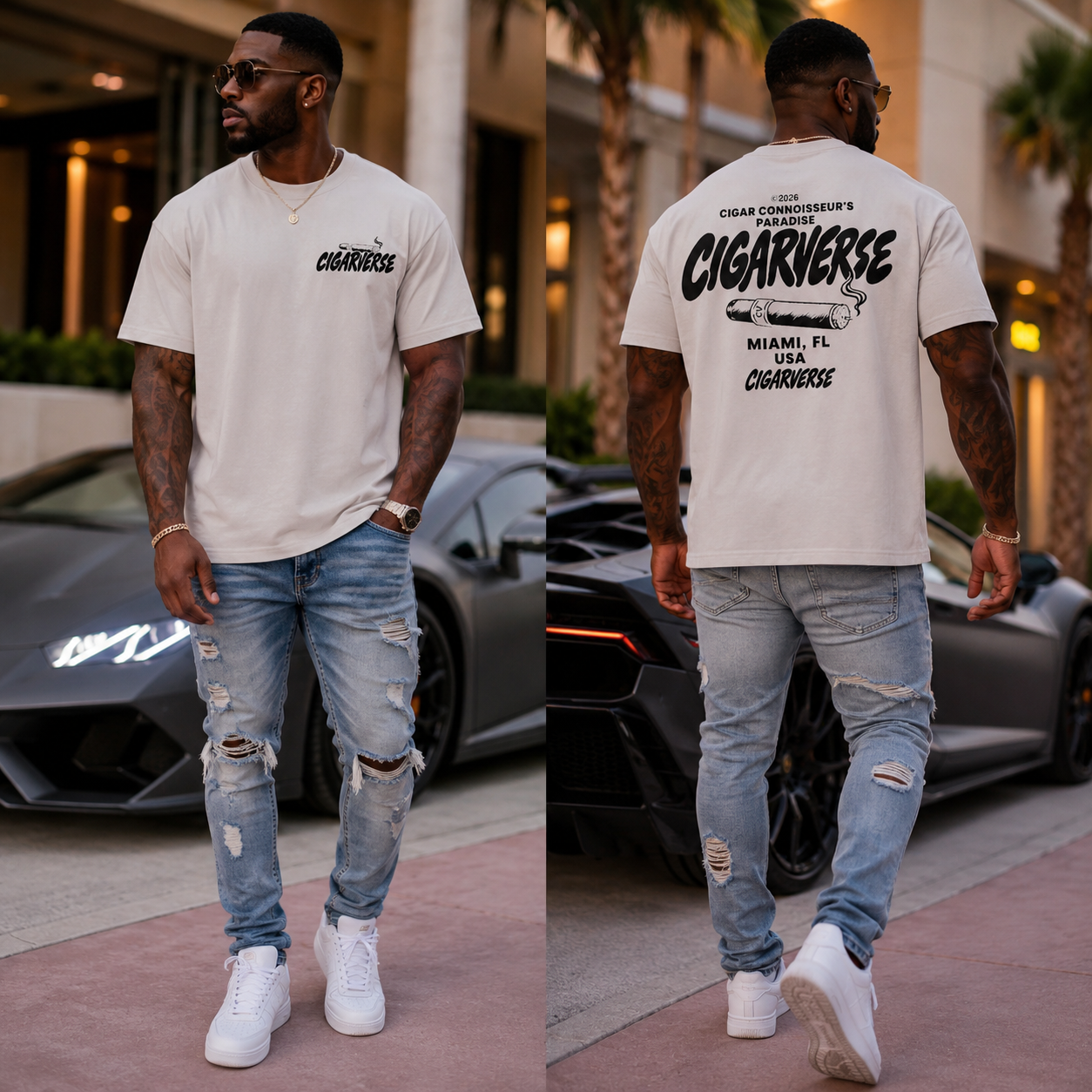 Cigarverse T-Shirt — Cigar Connoisseur Graphic Tee (Miami, FL)