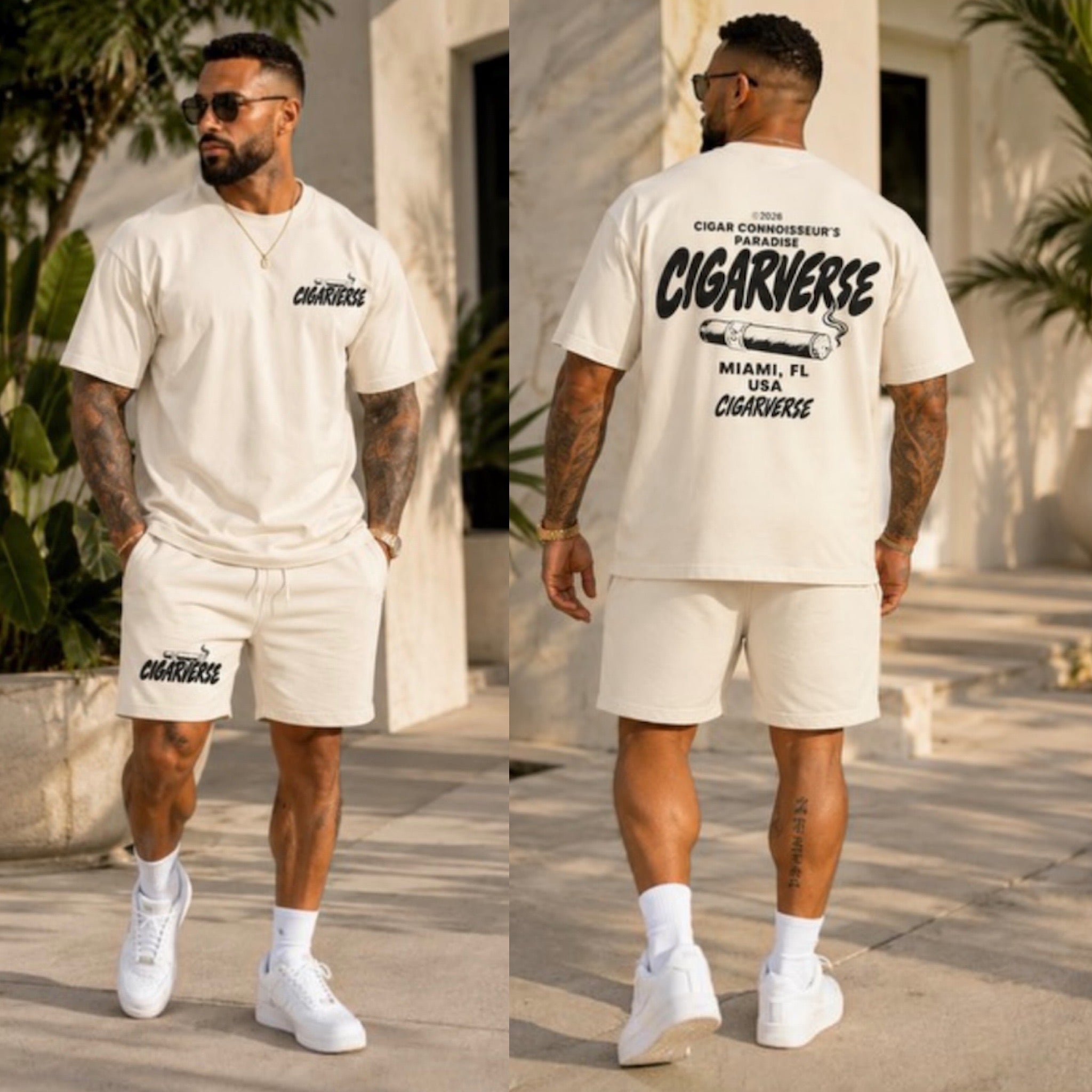 Cigarverse Logo Fleece Sweat Shorts — Lightweight Garment-Dyed Lounge Shorts