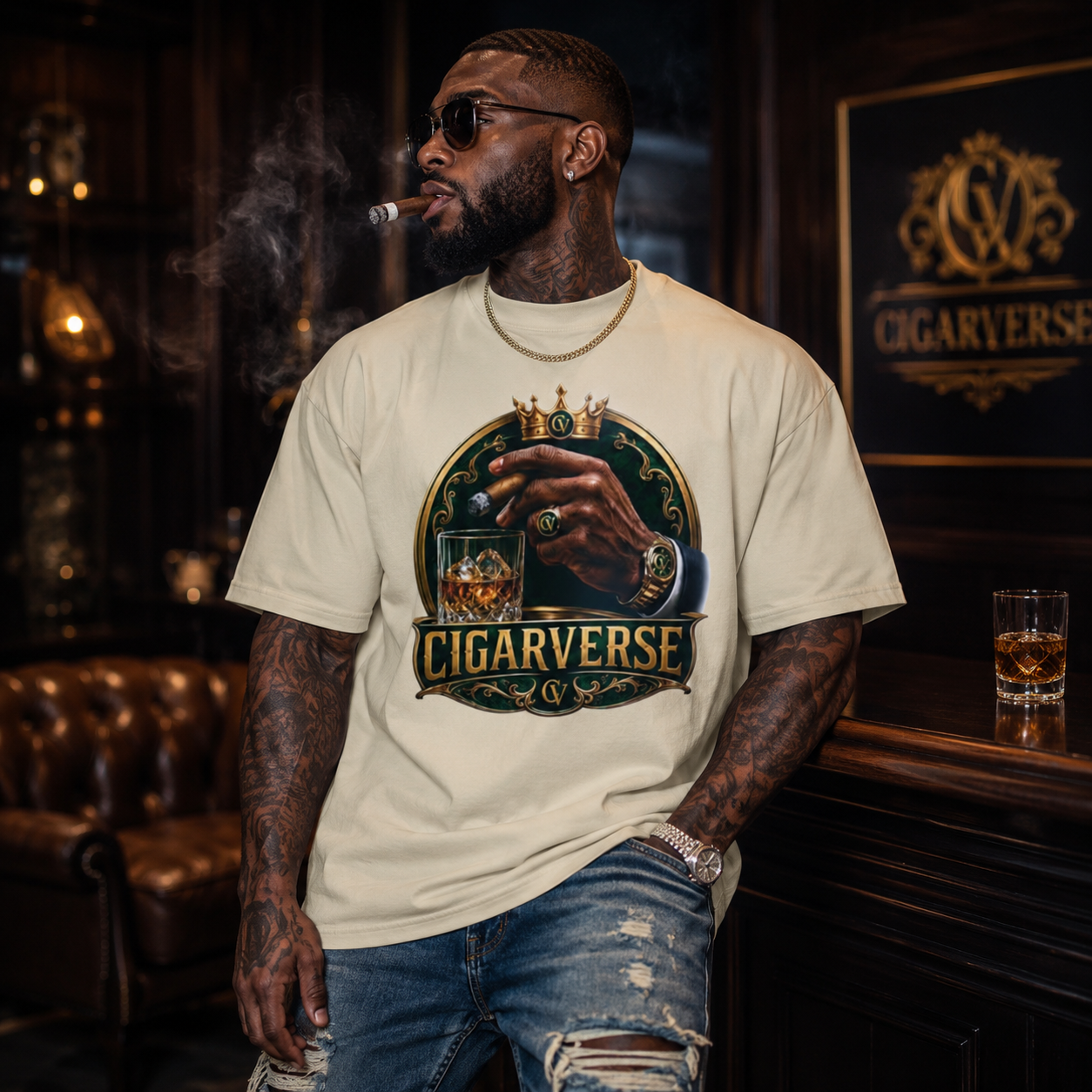 Oversized Premium CIGARVERSE Max Heavyweight Graphic T-Shirt