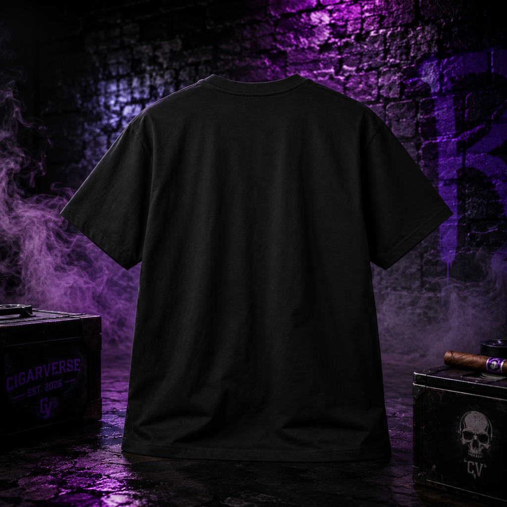 Oversized CIGARVERSE Premium Heavyweight Ruthless Graphic T-Shirt — Gothic Purple Logo Tee
