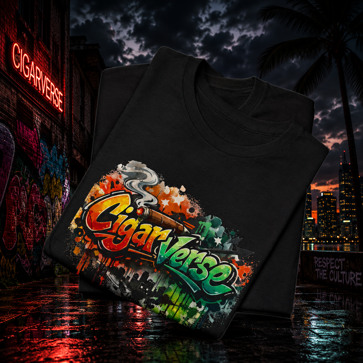 Unisex Graffiti Logo CIGARVERSE Tee - Colorful Art Logo T-Shirt