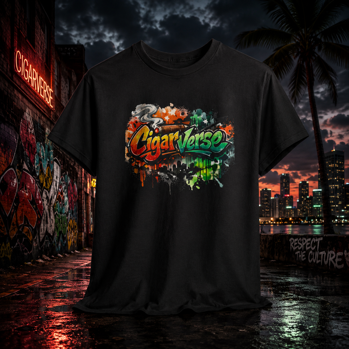 Unisex Graffiti Logo CIGARVERSE Tee - Colorful Art Logo T-Shirt
