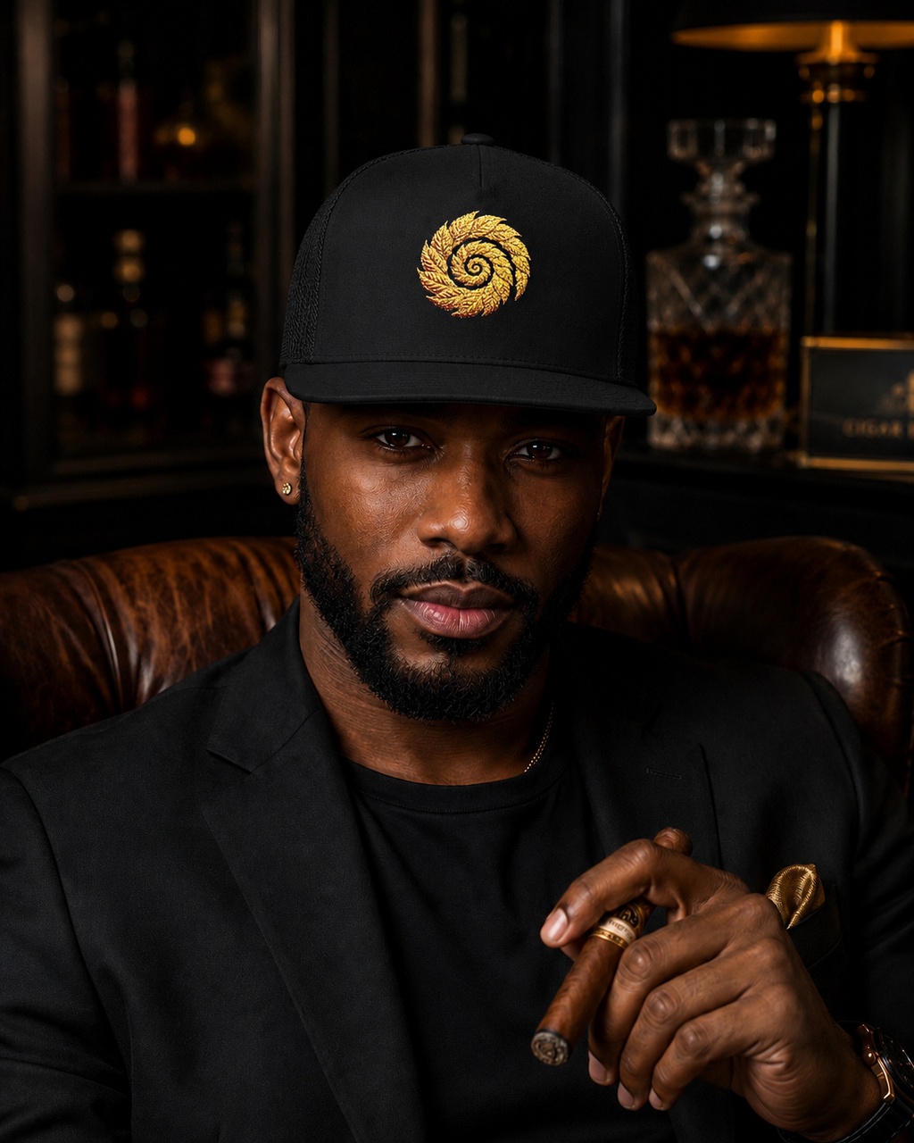 CIGARVERSE Golden Spiral Trucker Cap