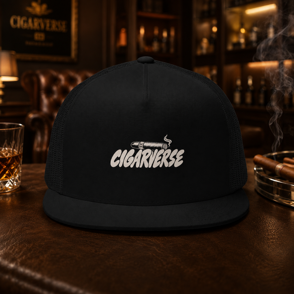 Cigarverse Trucker Cap – Vintage Cigar Logo 5-Panel Mesh Hat