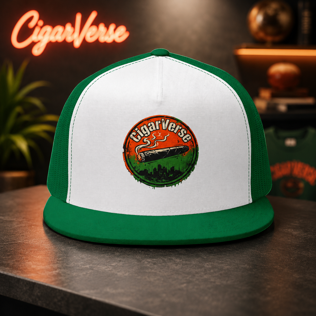 CigarVerse Trucker Cap - Vintage Cigar Logo 5-Panel Hat