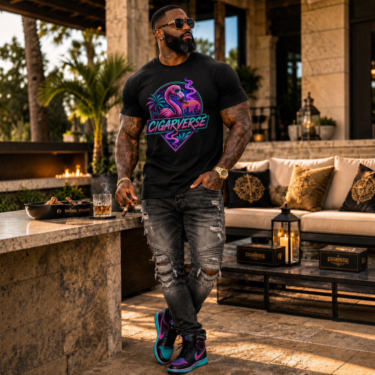 Cigarverse Retro Flamingo Tee