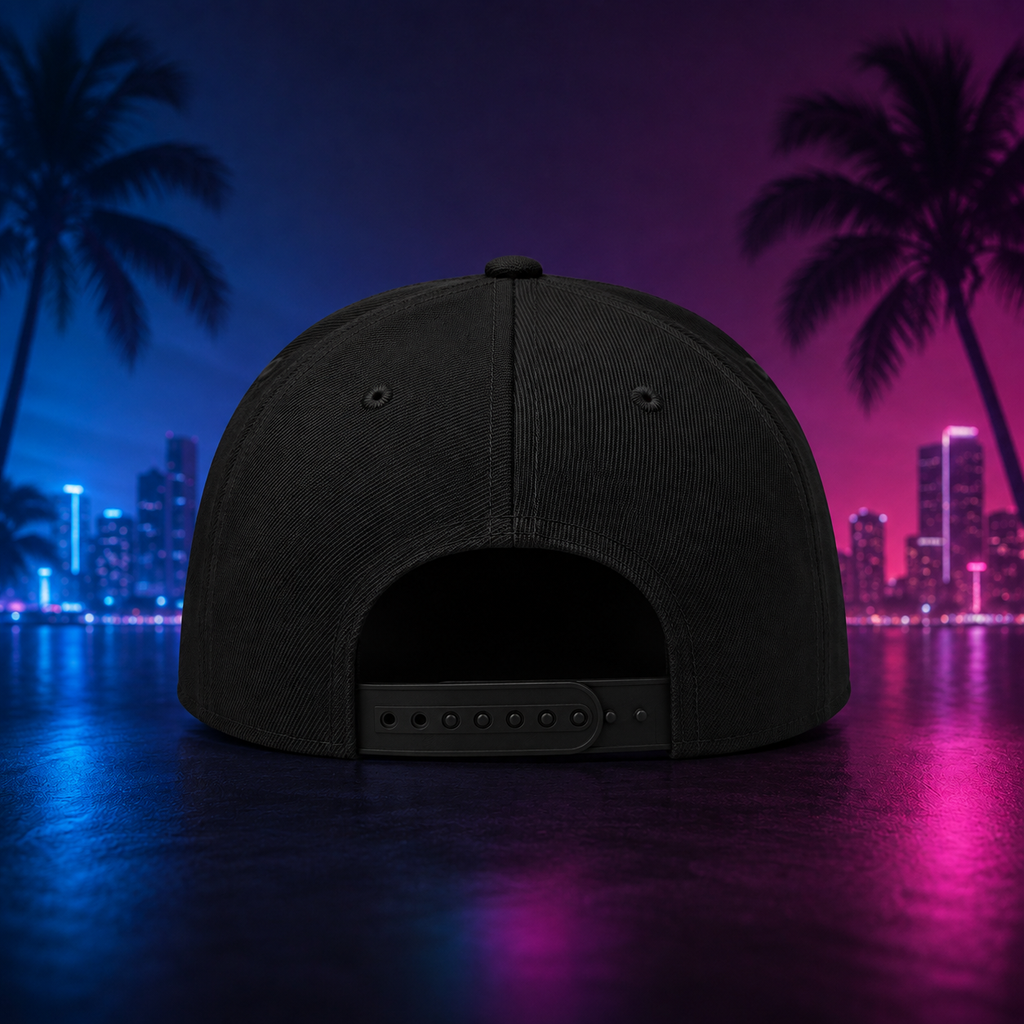 CIGARVERSE Snapback Hat — Neon Retro Palm Logo