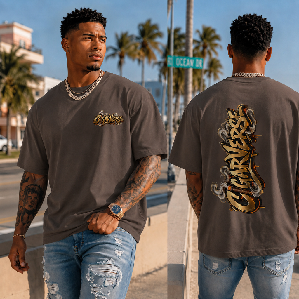 CIGARVERSE Graphic Tee — Vintage Smoke Crown Design