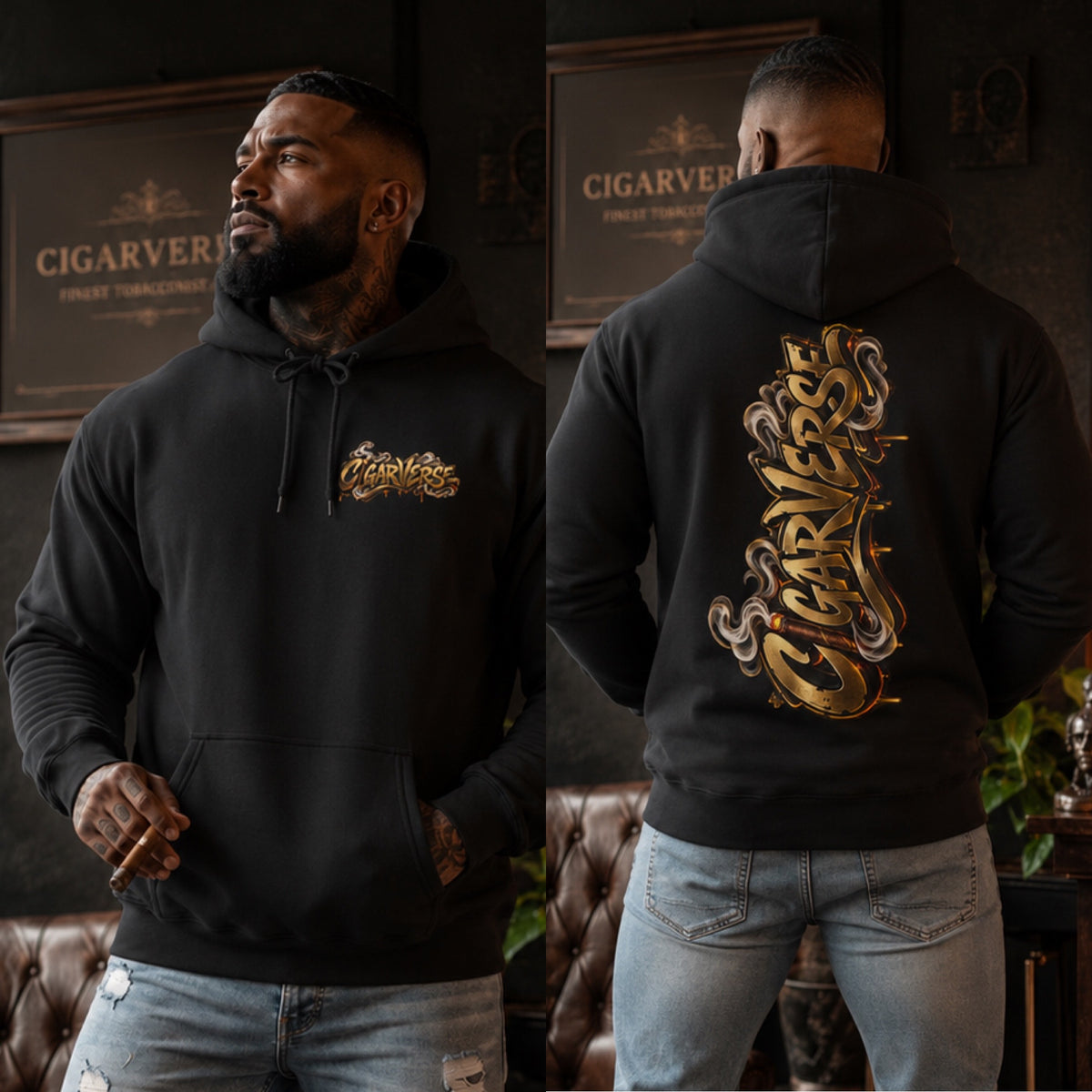 CIGARVERSE Three-Panel Fleece Hoodie