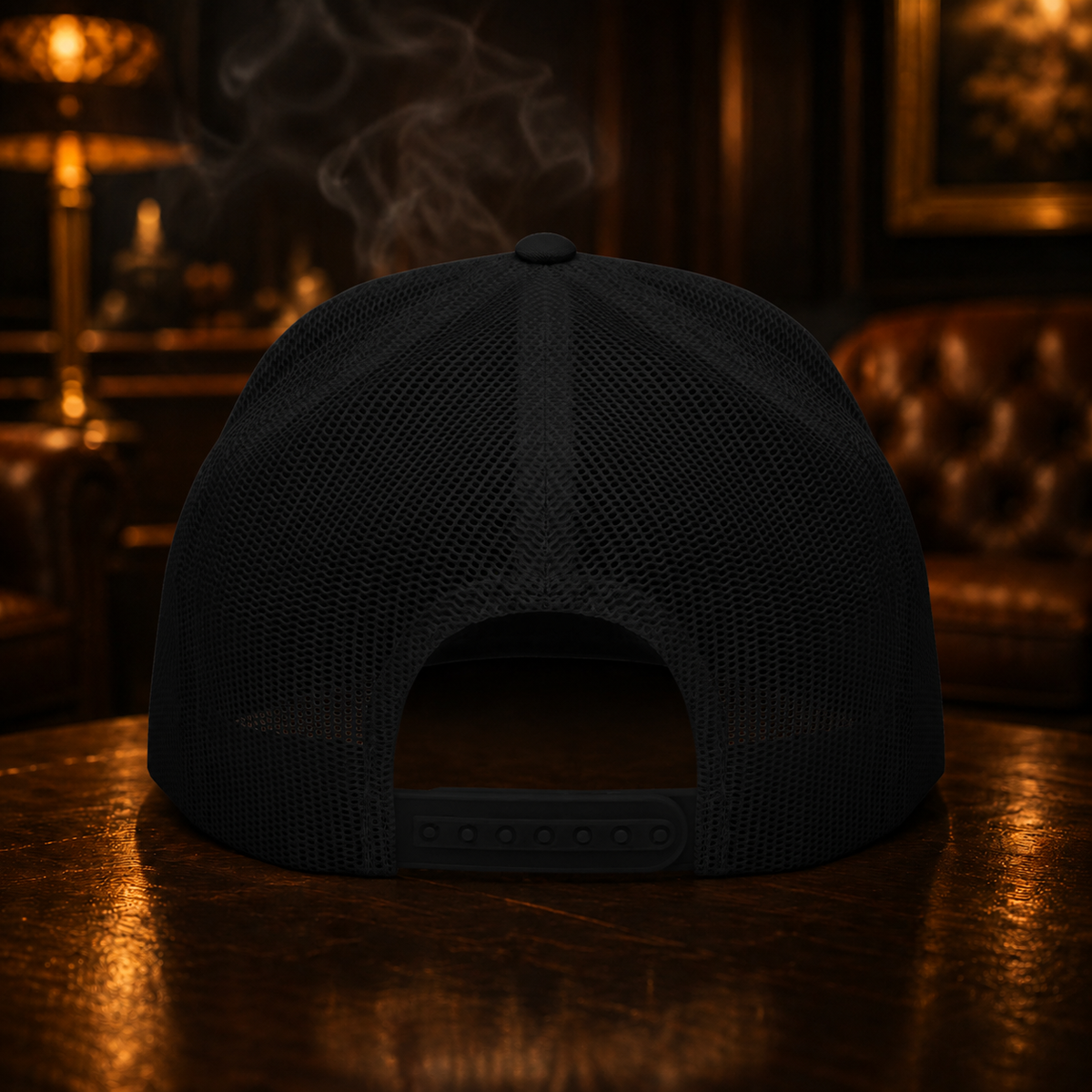 CIGARVERSE Trucker Cap — Vintage Gold Smoke Logo Mesh Hat