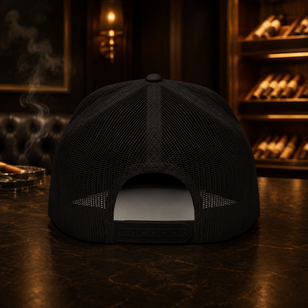 CIGARVERSE Trucker Cap — Gold Crown Streetwear Mesh Hat