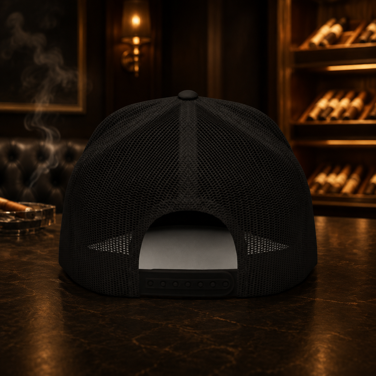 CIGARVERSE Trucker Cap — Gold Crown Streetwear Mesh Hat