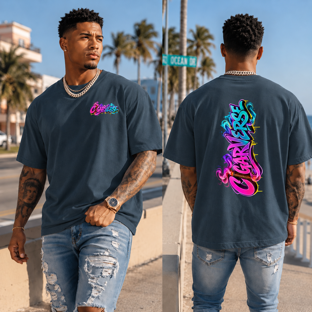 Premium Heavyweight Graffiti 'CIGARVERSE’ Tee — Bold Streetwear Logo T-Shirt
