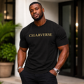 Cigarverse T-Shirt — Bold Gold Logo Tee for Cigar Lovers
