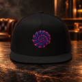 Spiral Tobacco Leaf Trucker Cap — Psychedelic Leaf Mandala Patch