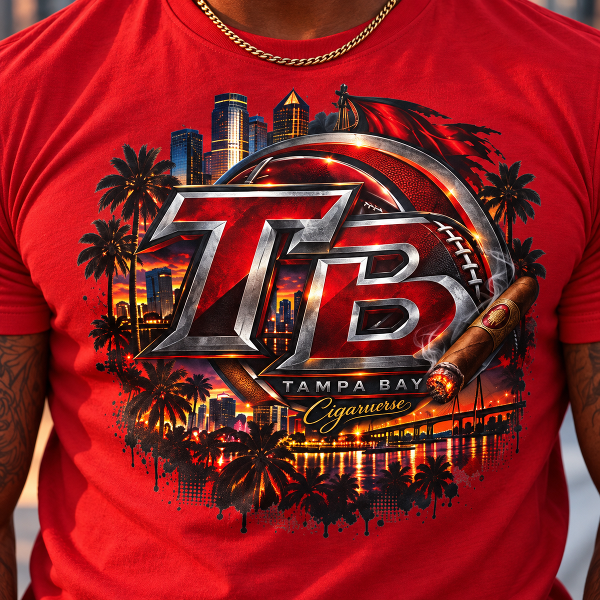 T-Shirt – Tampa Bay Racing Tropical Palm Graphic