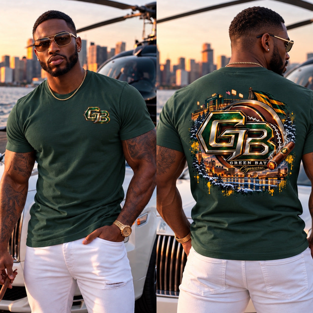 Green Bay Football Logo Tee — GB Vintage Skyline Graphic T‑Shirt