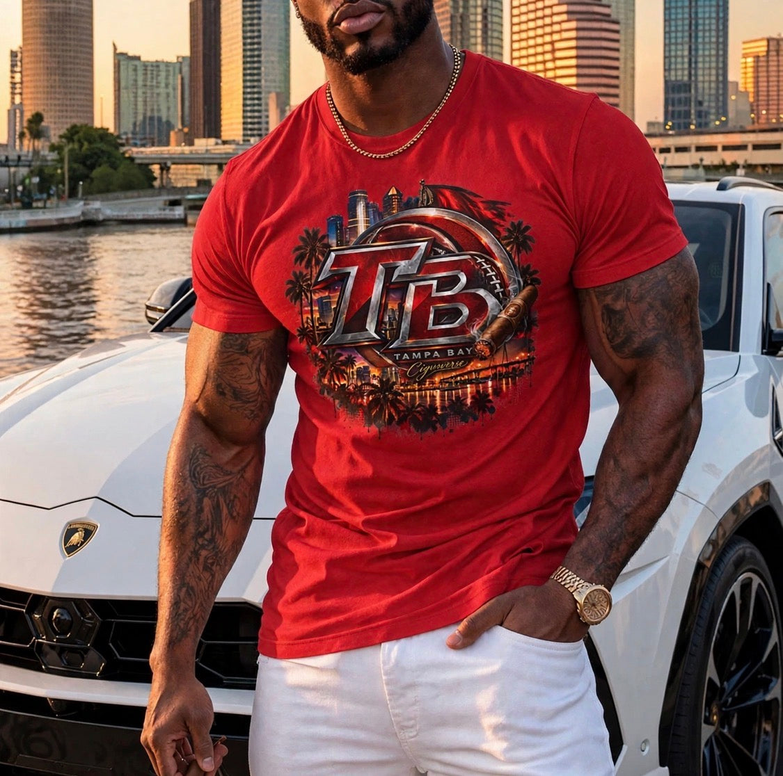 T-Shirt – Tampa Bay Racing Tropical Palm Graphic