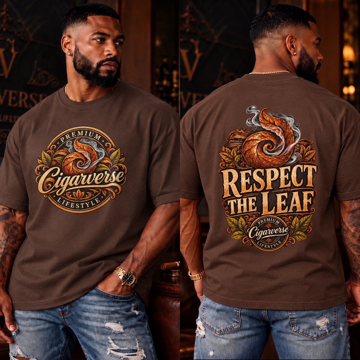Respect the Leaf Cigar and Tobacco T-Shirt