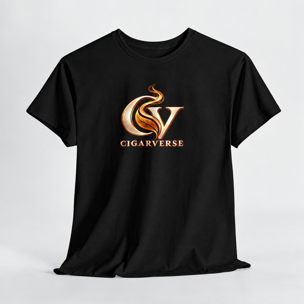 Black T-Shirt with Gold SV Monogram Logo