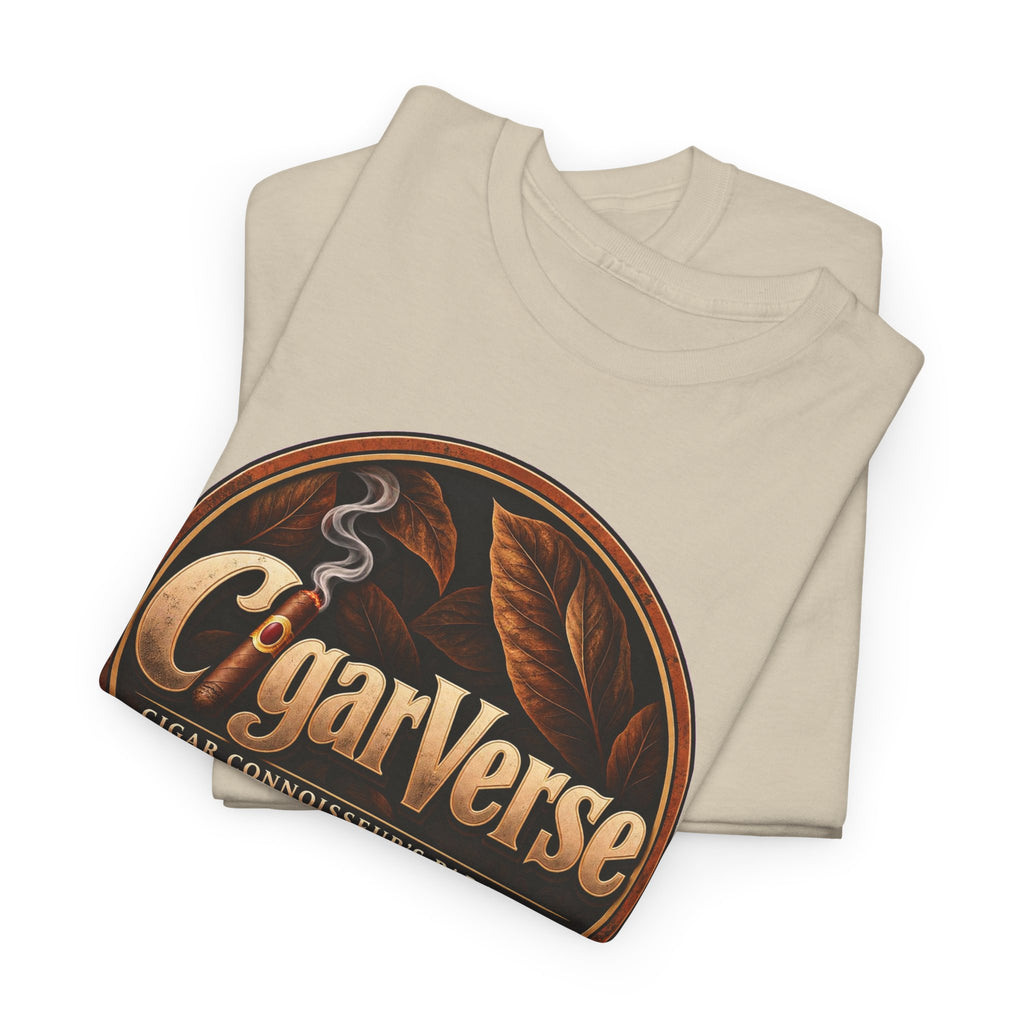 CigarVerse Logo T‑Shirt — Cigar Connoisseur Vintage Badge Tee