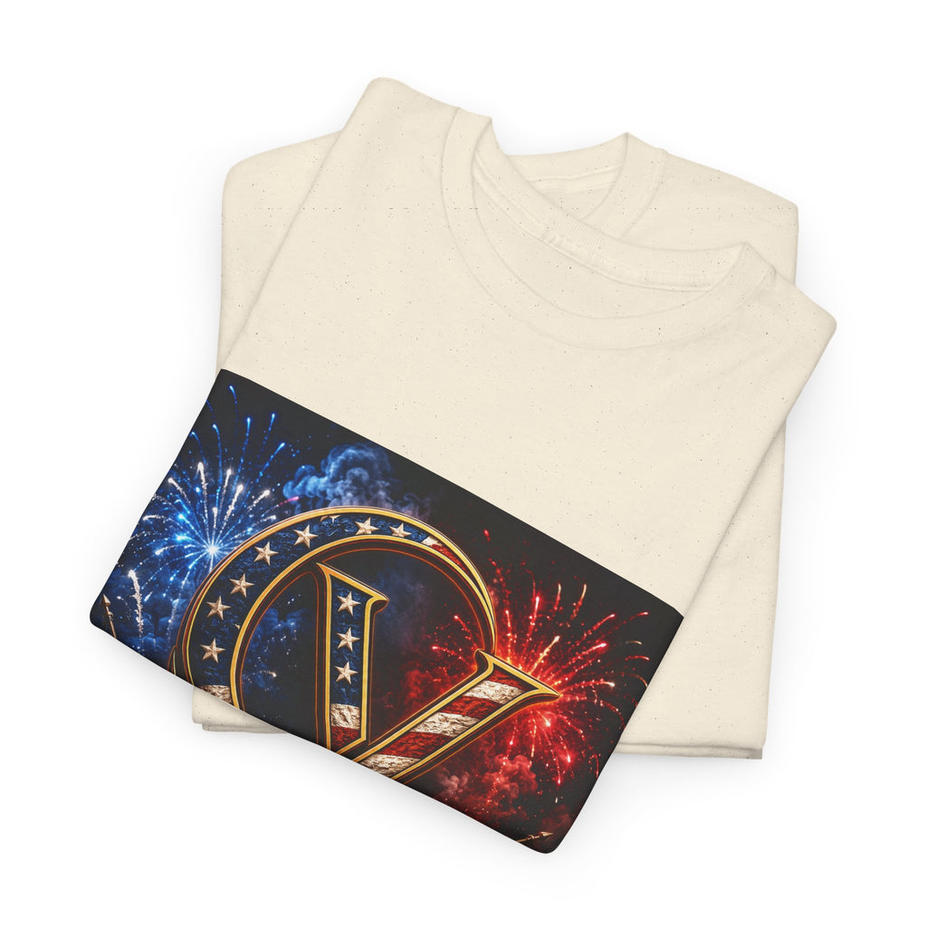 Cigarverse Logo Tee — Patriotic Gold & Flag Emblem Cotton T‑Shirt