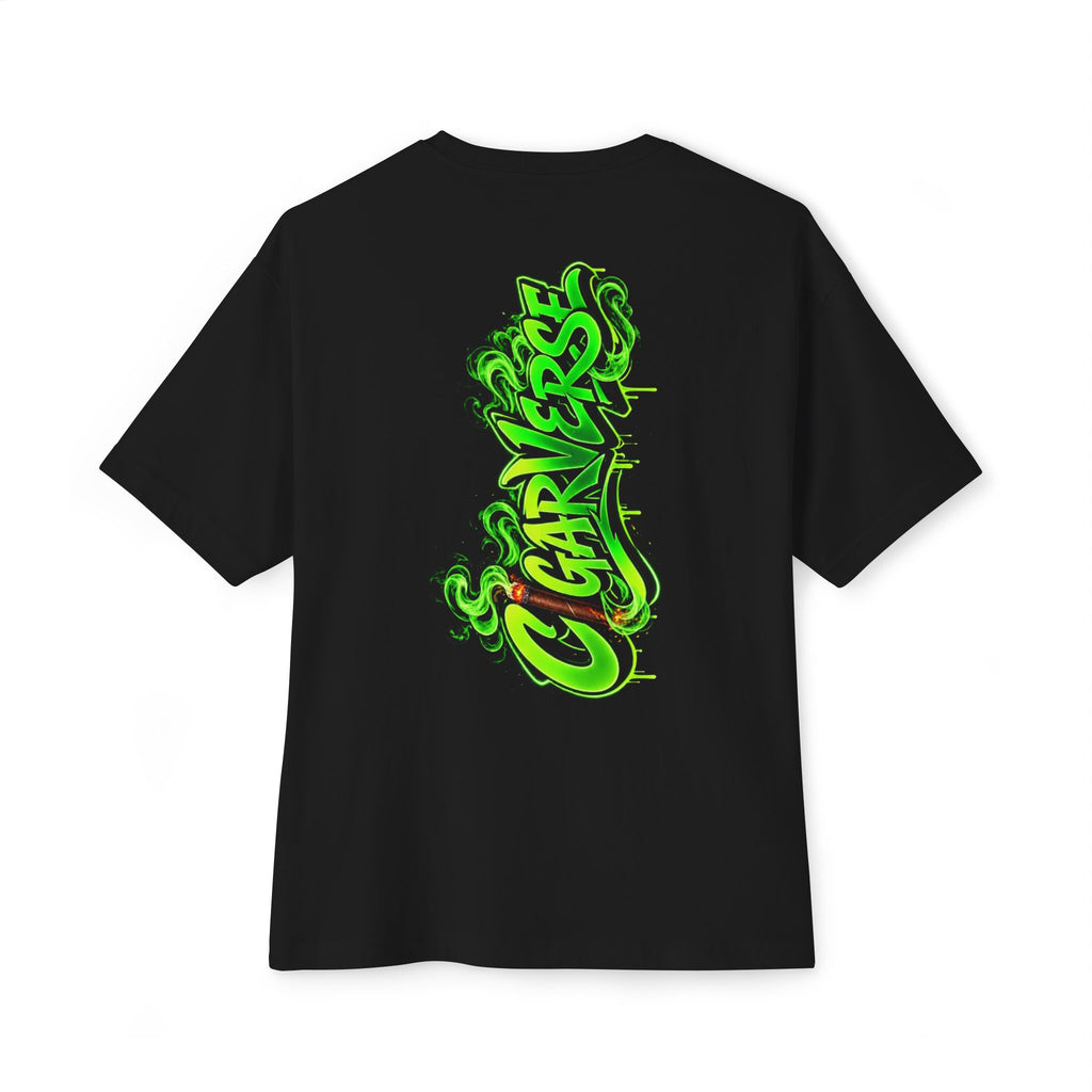 CIGARVERSE Graphic Tee — Neon Grime Logo Chest Print