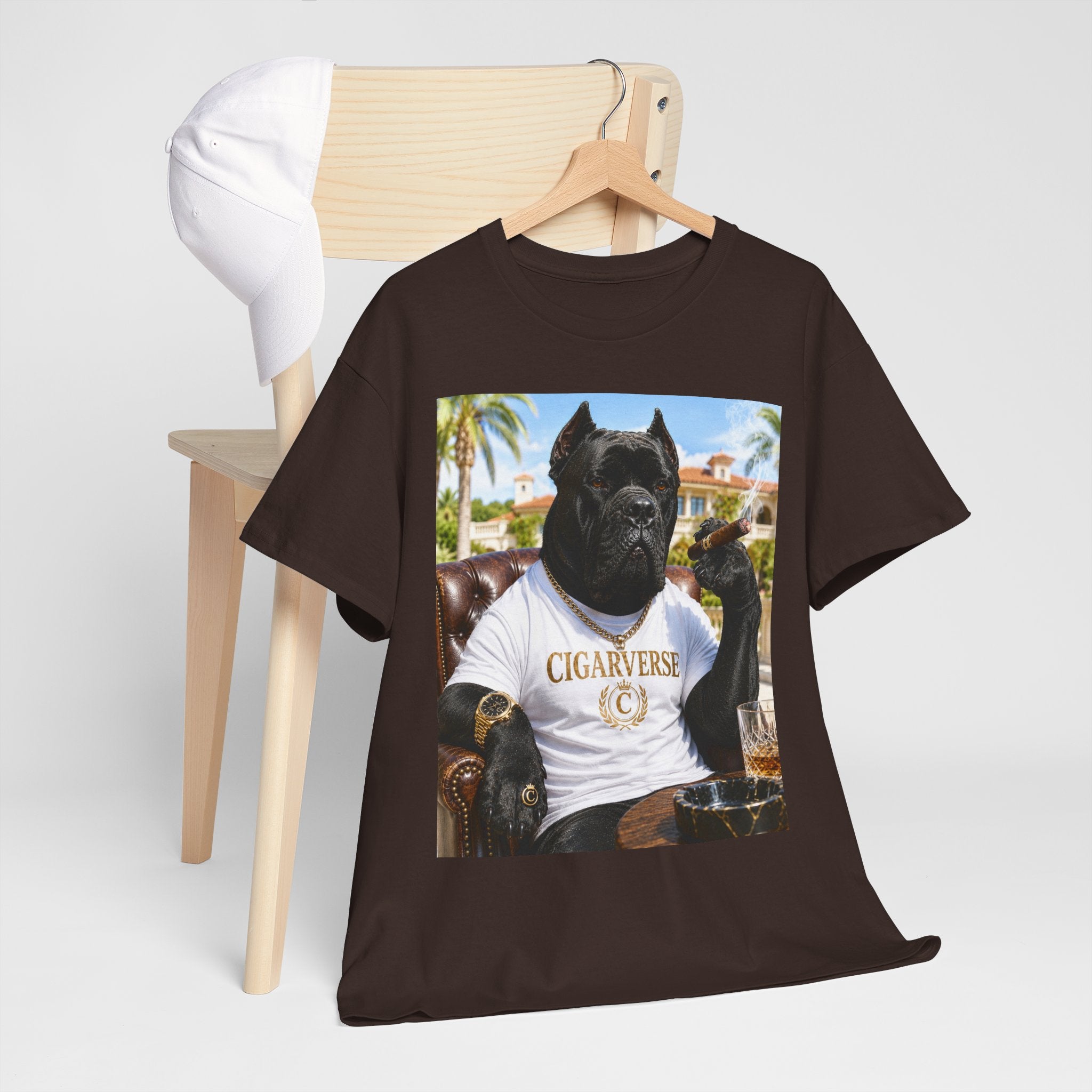 Cigarverse Graphic Tee — Vintage Smoker Dog Artwork