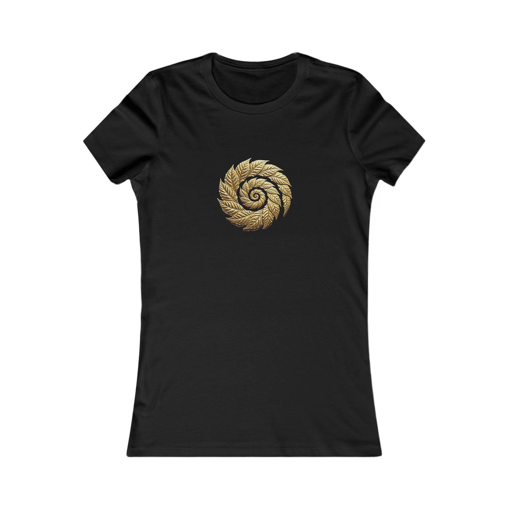 Women's Tee with Gold Spiral Mandala - Spiritual Boho Graphic Shirt