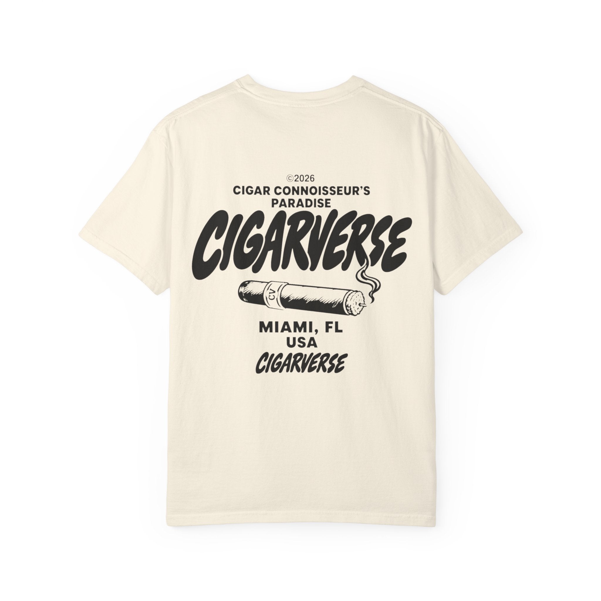 Cigarverse T-Shirt — Cigar Connoisseur Graphic Tee (Miami, FL)