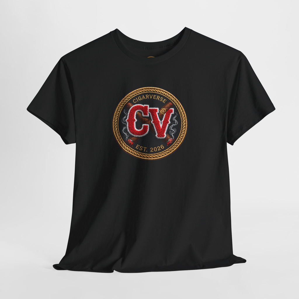 CV Patch Logo Tee — Retro Crest Graphic T-Shirt