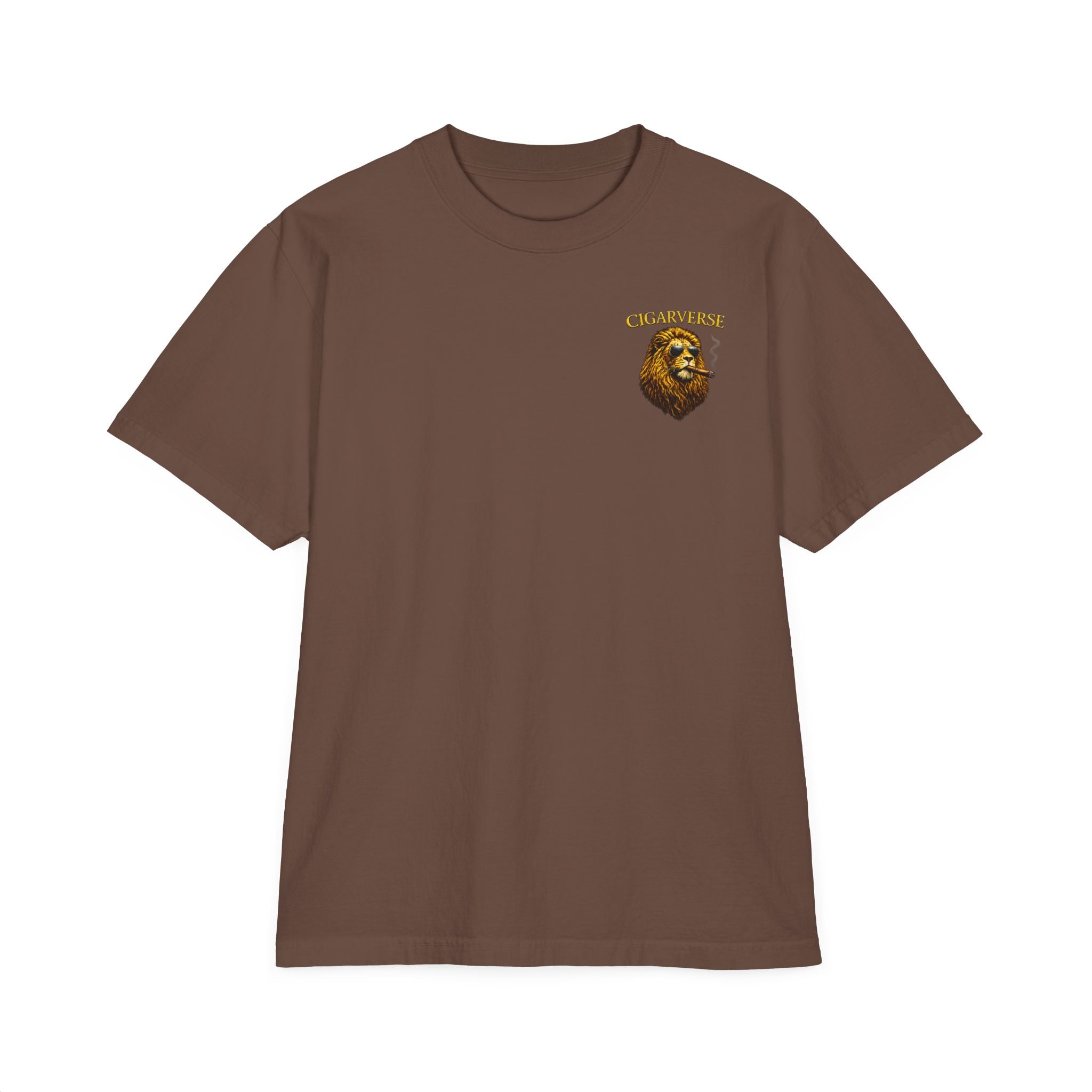Lion Crest Premium Max Heavyweight T-Shirt – 'CIGARFIRE' Chest Logo Graphic Tee